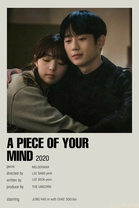 A Piece Of Your Mind Kdrama, Mind Poster, Film Recommendations, Movies To Watch Teenagers, Drama List, Night Film, Korean Drama Series, Tv Series To Watch, Film Posters Minimalist