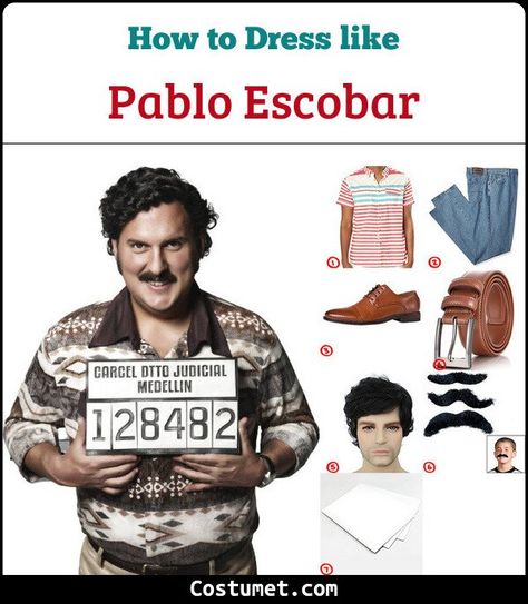 Pablo Escobar Halloween Costume, Pablo Escobar Costume, Pablo Emilio Escobar, Party Outfit Men, Man Outfit, Button Down Polo, Pablo Escobar, Outfits Hombre, Fantasias Halloween