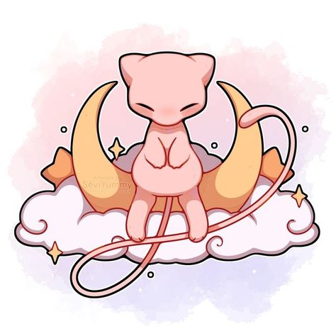 Pokemon Cute Art, Cute Art Anime, Mew Pokemon, Pokemon Cute, Pokemon Tattoos, Pokemon World, Solgaleo Pokemon, Mew And Mewtwo, Pokemon Mew