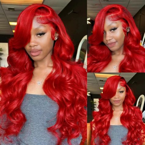 PRICES MAY VARY. [Red Wig Human Hair Material]: red lace front wigs human hair made from 12A premium brazilian unprocessed virgin human hair. no shedding, no tangle. [Red Human Hair Lace Front Wigs Advantage]: 13x4 ear to ear hd transparent lace front wigs human hair. fits well with any skin tone, can be blend easily, baby hair around to give you the natural looking. soft & comfortable hair,can be dyed and restyled any way you like. [Body Wave Lace Front Wig Human Hair Lace Structure]: bleached Red Lace Front Wigs, Plucked Wig, Red Curly Wig, Vibrant Red Hair, Red Hair Extensions, Frontal Wig Hairstyles, Red Wig, Human Hair Lace Front Wigs, Natural Looking Wigs