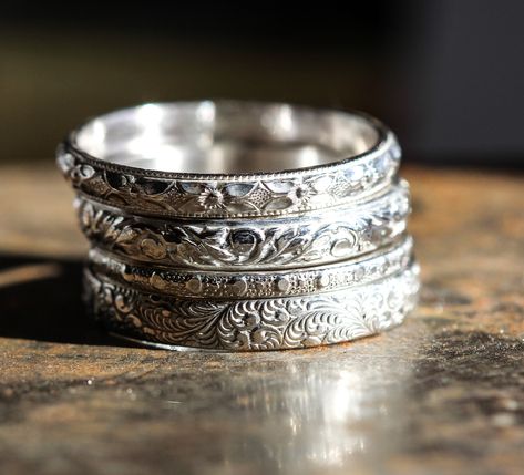 Silver Pictures, Masculine Jewelry, Rings Bands, Vintage Silver Rings, Sterling Silver Stacking Rings, Stacking Ring Set, Silver Stacking Rings, The Perfect Christmas, Hippie Jewelry