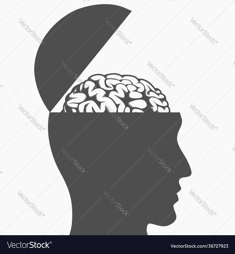 Brain In Head Drawing, Head Open Drawing, Open Brain Drawing, Open Head Art, Open Head Drawing, Open Head Illustration, Brain Drawing, Brain Tattoo, Head Drawing