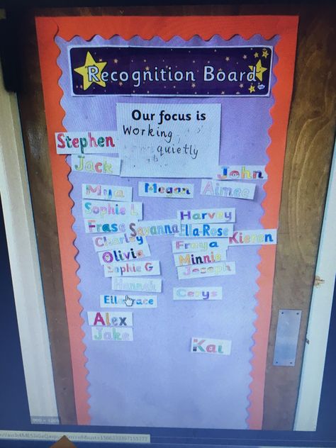 Recognition board ideas Classroom Recognition Board, Behaviour Display Classroom, Recognition Board Classroom, Recognition Board, Maths Classroom Displays, Behaviour Display, Maths Classroom, Class Reward System, 2023 Classroom