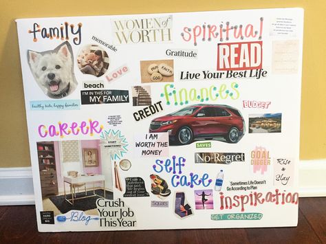 Teen Vision Board, Vision Journal Ideas, Prayer Vision Board, Vision Board Project, Creative Vision Boards, Vision Board Diy, My Vision Board, Vision Board Template, Vision Board Examples