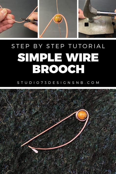 Diy Wire Brooch, Scarf Pins Diy, Wire Wrapping For Beginners, Fibula Brooch, Diy Wire Wrapping, Wire Brooch, Brooch Tutorial, Diy Shawl, Wrapping Tutorial