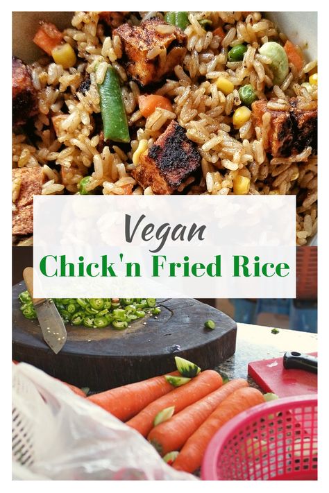 This Vegan Chick'n Fried Rice recipe is vegan, meatless, and plant-based. It's the perfect cheap recipe that's also delicious. This recipe is brown rice, onion garlic, mixed vegetables, tofu, and soy sauce. To make this recipe gluten-free, use tamari sauce instead. Cheap Recipe, Stir Fry Ingredients, Tamari Sauce, Beginner Recipes, Vegan Chicken, Cheap Recipes, Dairy Free Cheese, Black Food, Gluten Free Grains