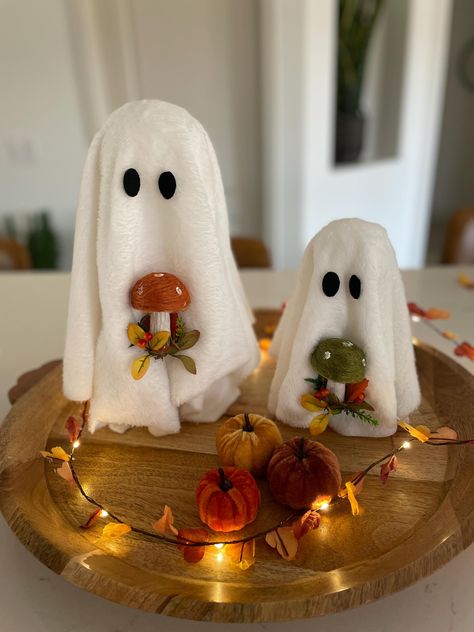 Thank you for visiting! I made these from scratch to enjoy for the Halloween season! Spice up your fall decor with these cute ghosts or even your office desk for the holiday. The small ghost is 8.5 inches tall and the medium ghost is 12 inches tall. If you would like to have both- please add each option to your cart and then checkout. You can choose which color pumpkin you want each ghost to hold (view the images to see the 3 options). Please keep out of children's reach as it is only for display and can be fragile. Also please know the fabric may shed just alittle bit. Thank you! Ghost Kitchen Decor, Cute Ghost Decor, Halloween Desk Decorations, Table Halloween Decor, Medium Ghost, Fall Desk Decor, Halloween Desk Decor, Fall Office Decor, Fall Desk