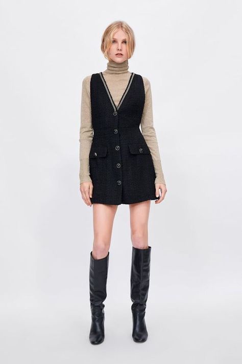 zara black friday 2018 13 The Avid Shoppers Guide to Zaras Black Friday 2018 Sale Zara Tweed Dress, Black Tweed Dress, 1920s Fashion Women, Preppy Mode, Zara Tweed, Winter Stil, Ținută Casual, Tweed Dress, Outfit Look