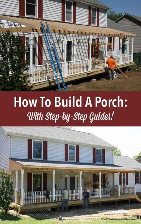 Porch Construction, Build A Porch, How To Build A Porch, Front Porch Remodel, Front Porch Addition, Porch Kits, Porch Remodel, Porch Addition, Building A Porch