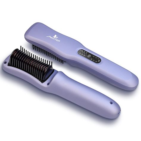 PRICES MAY VARY. 【Wireless Hair Straightener Brush】 Built-in rechargeable 5000mAh battery and Adopt USB Type-C charging way. Use anytime, anywhere, get rid of the troubles of wires (Don’t use while charging). It takes 3 hours to fully charge the first time, and the battery life lasts for a week. 【Straightening Brush of New Improved version】3D denser teeth; Reduce the distance between the flat iron comb teeth; Increase the amount of the flat iron. Ensuring your all hair will be heated. 【Safe & Un Flat Iron Brush, Mini Straightener, Brush Straightener, Cordless Hair Straightener, Hair Straightener Brush, L'ange Hair, Straightener Brush, Hair Brush Straightener, Straightening Brush