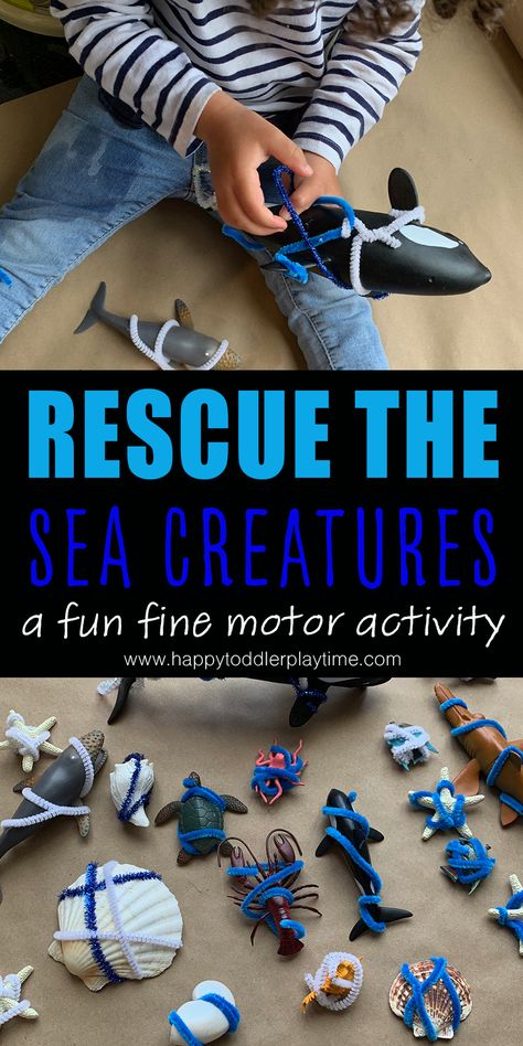 Rescue the Sea Creatures is a fun fine motor ocean themed activity for toddlers or preschoolers. Let your little one free whales and starfish using their fingers or scissors! 2s Classroom, Ocean Activities Preschool, Classroom Designs, Ocean Theme Preschool, Sea Activities, Fine Motor Activity, Fine Motor Activities For Kids, Easy Toddler Activities, Nursery Activities