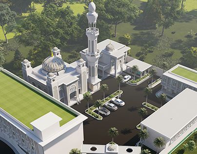 Boarding School Design, Islamic Architecture House, Mosque Design Islamic Architecture, House Structure Design, School Building Design, Civil Engineering Design, Mosque Design, Classic House Design, School Interior