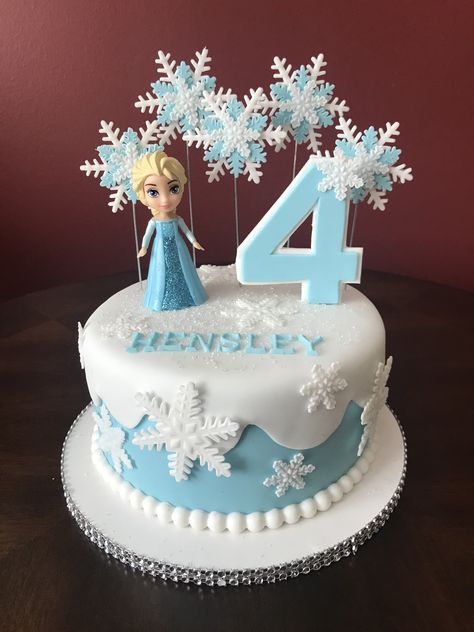 Frozen Birthday Cake One Tier, Frozen Birthday Cake Fondant, Else Birthday Cake, 1 Tier Frozen Birthday Cake, Frozen Cake With Figurines, Frozen Birthday Cake Easy, One Tier Frozen Birthday Cake, Small Frozen Birthday Cake, Simple Elsa Birthday Cake