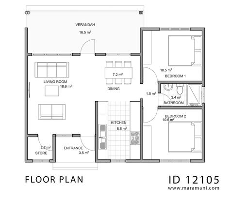 3 Bedroom Contemporary Home Design - Pinoy House Designs - Pinoy House 2B0 1 Bedroom Home Floor Plans, Small Two Bedroom House Plans Simple, Simple House Floor Plan, Floor Plan 2 Bedroom House, 2 Rooms House Plan Design, 2 Bedroom Bungalow Floor Plans, Small Home Layout Floor Plans, 1bedroom House Plans, 2 Bedrooms House Plans