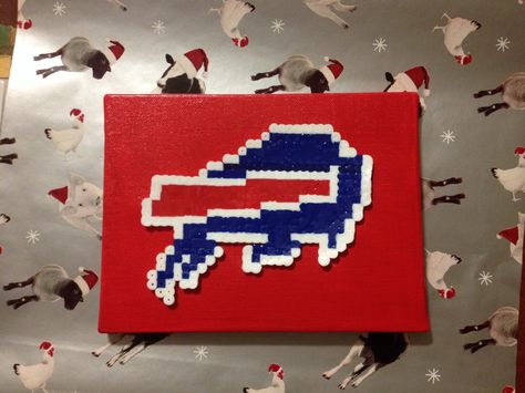 Perler buffalo bills! Perfect gift Buffalo Bills Perler Beads, Magnet Ideas, Perler Crafts, Diy Fan, Kid Crafts, Alpha Patterns, Buffalo Bills, Perler Bead, Perler Beads