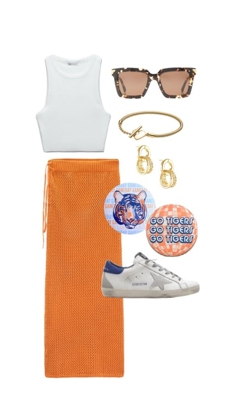 Cute Clemson Outfits Game Day, Clemson Gameday Outfit Fall, Auburn Football Outfits, Auburn Gameday Outfit Fall, Clemson Game Day Outfits, Auburn Game Day Outfits, Fall Gameday Outfit College, Aggie Gameday Outfit, Orange Gameday Outfit