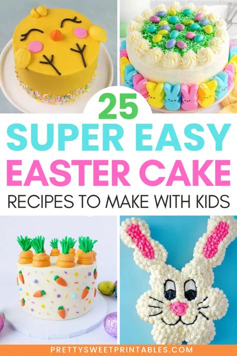 Easter Cake Ideas Easy Bunny Cupcakes, Easy Easter Cake, Easter Cake Ideas, Easter Cake Designs, Easter Cake Easy, Easter Cake Decorating, Easter Egg Cake, Easter Cake Recipes, Pull Apart Cake