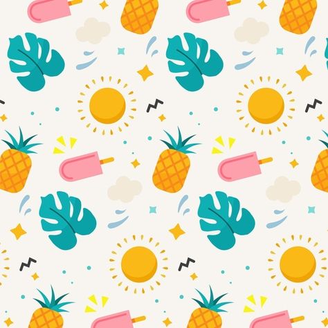 Summer Pattern Wallpaper, Summer Pattern Design, Summer Illustrations, Summer Vector, Birthday Illustration, Summer 25, Summer Illustration, Kids Print, Group 3