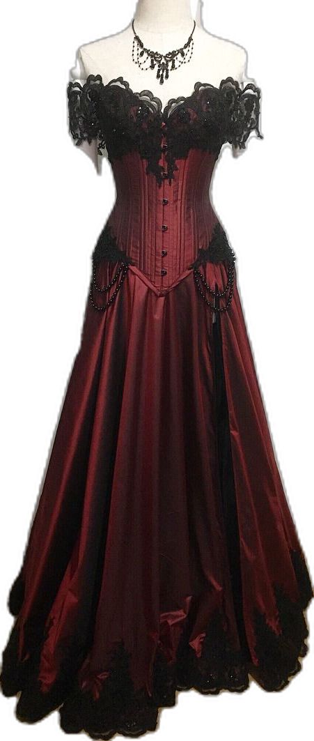 Black And Red Dress Formal, Romantic Gothic Fashion, Black Vampire Dress, Red Vampire Dress, Vampire Dresses, Goth Formal Dress, Red And Black Prom Dress, Red And Black Dresses, Vampire Gown