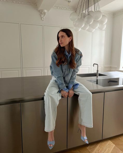 Pernille Teisbaek (@pernilleteisbaek) • Instagram photos and videos Sky Blue Shoes, Pernille Teisbaek, Denim On Denim, Blue Shoes, Denim Shirt, Rodeo, Sky Blue, Wardrobe, On Instagram