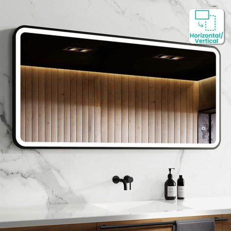 Olivia Black Framed Illuminated LED Mirror 600x1200mm | Bathroom Mountain Light Up Bathroom Mirror, Bathroom Mountain, Rectangular Bathroom Mirror, Illuminated Mirror, Modern Basin, Freestanding Bath Taps, Rectangular Bathroom, Traditional Vanity, Bright Bathroom