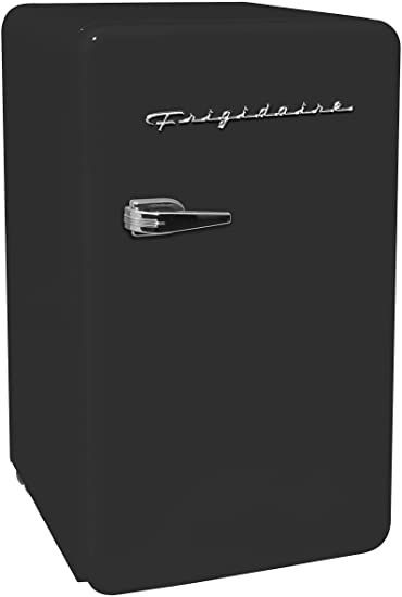 FRIGIDAIRE EFR372-BLACK 3.2 Cu Ft Black Retro Compact Rounded Corner Premium Mini Fridge Black Room Ideas, Cool Mini Fridge, Bar Fridge, Can Dispenser, Compact Fridge, Retro Fridge, Mounted Bottle Opener, Bar Fridges, Mini Fridges