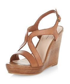 Tan Strappy Heels, Vetements Shoes, Pretty High Heels, Tan Wedge Sandals, Strappy Wedge Sandals, Dune Shoes, Heels Wedge, Recruitment Outfits, Prom Heels