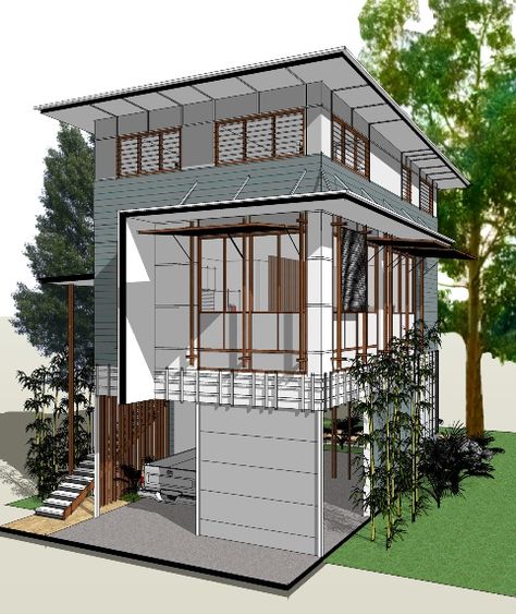 A Queensland architect has been named the winner of a competition to design a house for flood-prone areas. Flood Proof House Design, Flood Zone House Plans, Flood Proof House, Elevated House Design, Elevated House Plans, Stilt Home, Elevated House, Flooded House, Housing Design