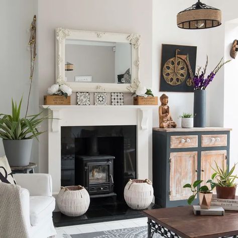 Fireplace hearth ideas: 10 practical and stylish tips | Ideal Home Fireplace Hearth Ideas, Hearth Ideas, Best Fireplace, Brick Hearth, Stylish Tips, Inglenook Fireplace, Fire Image, Real Fire, Fireplace Hearth