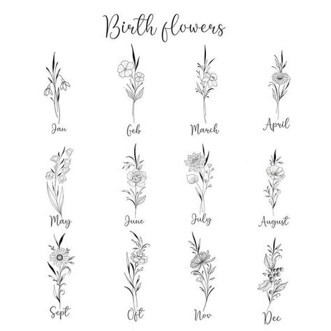 July Tattoos Birth Month, December And August Flower Tattoo, Dec Birth Flower Tattoos, North Month Flower Tattoo, August Birthday Flower Tattoo, July Birth Month Flower Tattoo, July Flower Tattoo Birth Month, July Birth Flower Tattoos, Month Flowers Tattoos