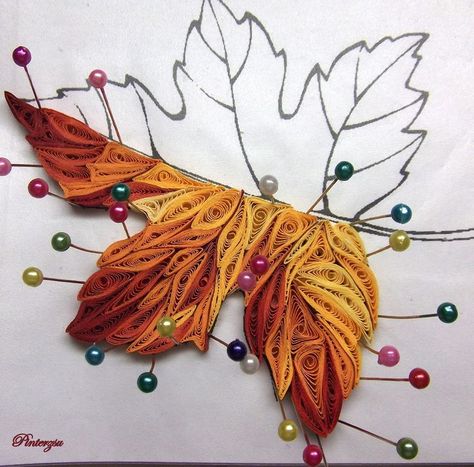 Autumn leaf Quilling Images, Neli Quilling, Arte Quilling, Paper Quilling For Beginners, Paper Quilling Tutorial, Paper Quilling Flowers, Paper Quilling Cards, Origami And Quilling, Paper Quilling Jewelry