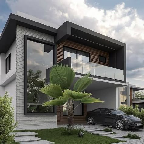 Apartment Designs, House Models, House Facades, Contemporary House Exterior, House Design Exterior, Exterior Modern, Digital Network, Modern House Facades, Modern Exterior House Designs