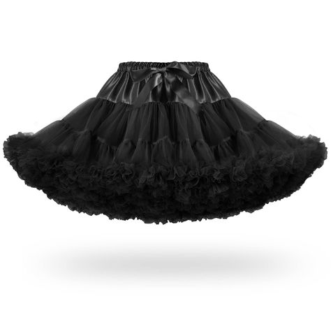 PRICES MAY VARY. MATERIAL--The tulle petticoats for women is made of two layers special pleated soft tulle, plus one Layer soft cotton lining to care your skin.Beautiful,comfortable,refined and breathable. SIZE--This elastic waist short length pettiskirt Waist Size: 20.5-”38.5”(fully stretched);Dress Length: 15.7”. Fit for US size S,M,L.Not a plus size. STYLE--The mini length tulle skirt has two layers special pleated soft tulle to keep the skirt in puffy shape, one Layer soft lining underskirt Black Fluffy Skirt, Tutu Costumes Women Halloween Ideas, Black Tutu Skirt Outfit, Black Puffy Skirt, Tutu Skirt Outfit, Black Tutu Skirt, Tutu Skirt Women, Tulle Skirt Black, Fancy Flowers