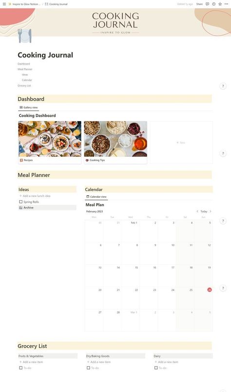 Free Notion Templates Cooking Journal, Organize My Life, Free Meal Planner, Digital Recipe Book, Cookbook Template, Meal Planner Template, Small Business Planner, Recipe Template, Plan Book