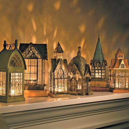 English Architecture, Candle Lantern, Outdoor Tools, Miniature Houses, Miniature Crafts, Candle Lanterns, Book Nooks, Christmas Village, Little Houses