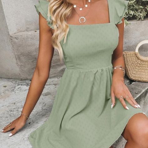 Green shirt dress