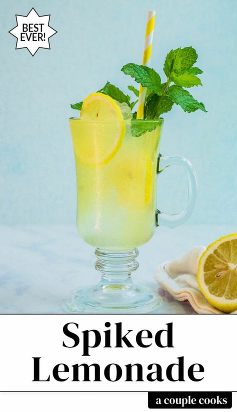 Limoncello Lemonade, Spiked Lemonade, Homemade Lemonade Recipes, Lemon Cocktail, A Couple Cooks, Vegan Recipes Plant Based, Vodka Lemonade, Lemonade Cocktail, Lemon Lemonade