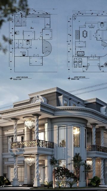 House Design Luxury, Housing Plans, Indian House Exterior Design, House Structure, Environment Inspiration, Villa Modern, Mansion Designs, Classic House Exterior, Building Elevation