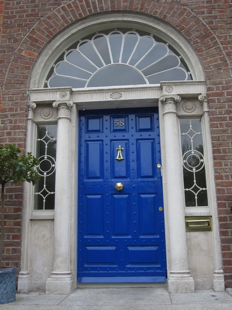 Georgian Doors, Dublin House, Georgian Architecture, Cool Doors, Home Board, Aluminium Doors, Residential House, Blue Door, Internet Radio