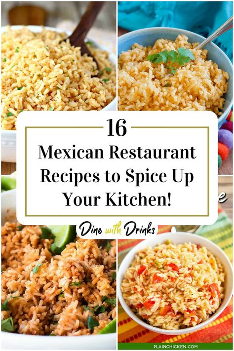 Collage of 4 mexican restaurant recipes. Mexican Copycat Recipes Restaurants, Mexican Restaurant Recipes, Waffle Cone Recipe, Real Mexican Food, Best Mexican Restaurants, Hispanic Food, South Of The Border, Authentic Mexican, Cat Recipes