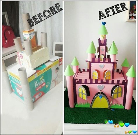 Cardboard Box Castle, Boxes Craft, Paper Castle, Castle Crafts, Cardboard Crafts Kids, Castle Project, Kids Castle, Cardboard Castle, Castle Decor