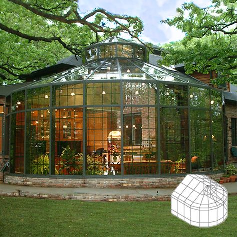 Solariums, Cathedrals and Conservatories ~ Sunshine Rooms Inc. Conservatory House, Solarium Ideas, Solarium Room, Home Greenhouse, Farms Living, Home Landscaping, Tiny House Cabin, Dream Spaces, Cool Pools