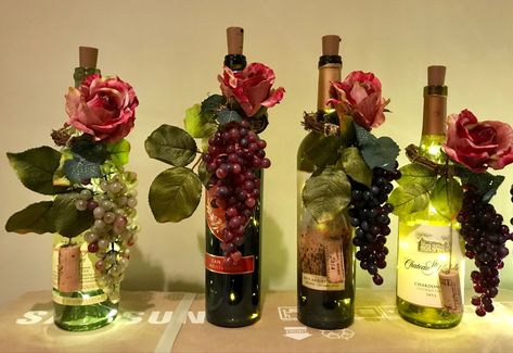 Rustic Wine Bottle Decor Wedding, Vase With Wine Corks Centerpieces, Wine Tasting Centerpieces, Wine Themed Birthday Party Decorations, Wine Tasting Decor, Wine Bottle Centerpieces With Flowers, Charcuterie Italian, Diy Bridal Shower Centerpieces, Winery Bridal Shower Ideas