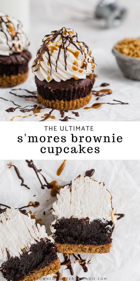 Brown Sugar Meringue, Diy Dessert, Brownie Cupcakes, Fudge Brownie, Gourmet Cupcakes, Browned Butter, Cupcake Flavors, Cupcake Recipe, Oreo Dessert