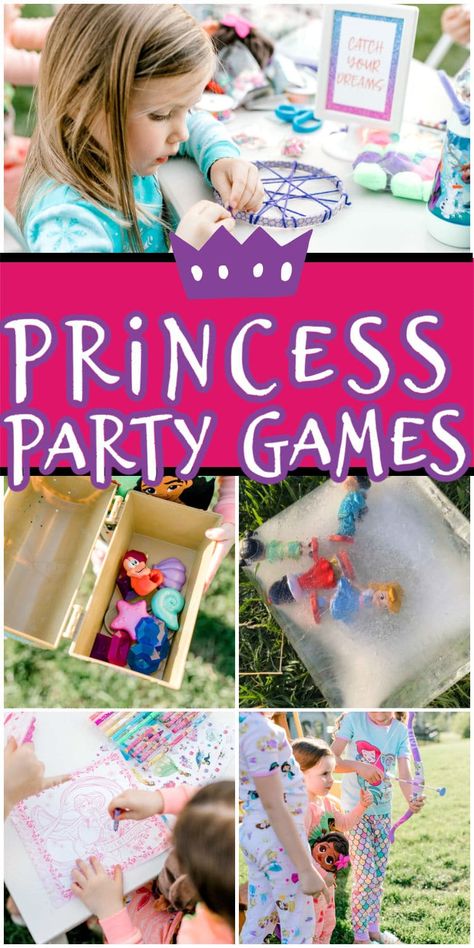 Princess Party Activities, Princess Birthday Party Games, Princess Party Games, Princess Activities, Anniversary Party Games, Toddler Party Games, Princess Crafts, Disney Princess Birthday Party, Princess Theme Birthday