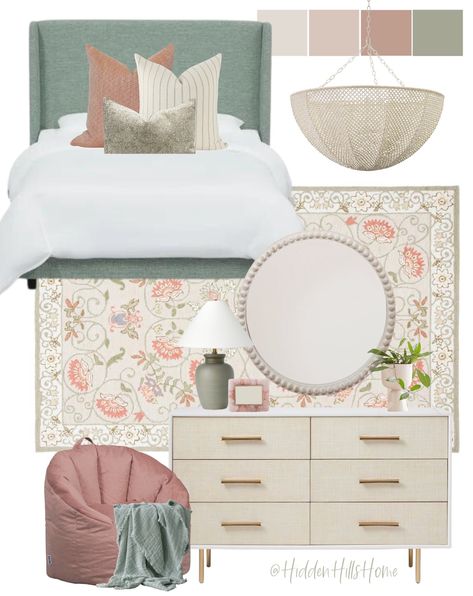 Shop Tilly Upholstered Bed and other curated products on LTK, the easiest way to shop everything from your favorite creators. Pink And Green Guest Bedroom, Coral And Green Bedroom, Pink And Green Girls Bedroom, Green Girls Bedroom, Green Upholstered Bed, Girls Bedroom Green, Tilly Upholstered Bed, Peach Bedroom, Box Room