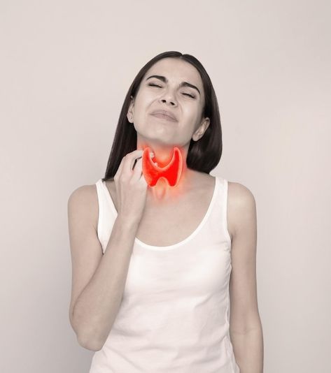 Photo woman with thyroid gland disease o... | Premium Photo #Freepik #photo #throat-pain #ache #woman-pain #thyroid Throat Pain, Photo Woman, Thyroid Gland, New Africa, Grey Background, Gray Background, Premium Photo, Pregnant Women, Photo Art