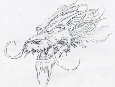 Dragon Head Drawing, Dragon Draw, Tattoos Chinese, Chinese Dragon Drawing, Dragon Head Tattoo, Easy Dragon Drawings, Chinese Dragon Tattoos, Kunst Tattoos, Head Drawing