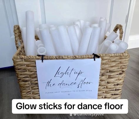 Led Foam Sticks Wedding Display, Glow Stick Basket Wedding, How To Display Glow Sticks At A Wedding, Light Up The Dance Floor Glow Sticks, Dance Floor Glow Sticks Wedding, Wedding Glow Stick Display, Foam Glow Sticks Wedding Display, 2000s Romcom, Middle Earth Wedding