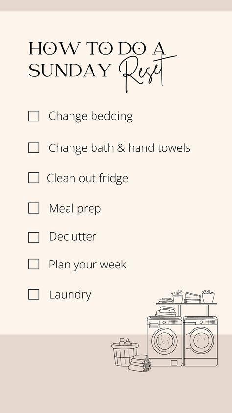 Start your week off on the right foot with this Sunday reset checklist! Sunday Reset Checklist, House Reset, Home Reset, Reset Checklist, Sunday Reset, Todo List, Cleaning Ideas, Index Cards, I Am Happy